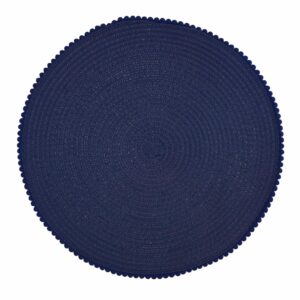 Individual Para Mesa Redondo Azul Diseño En Borde FREE HOME 38 Cm