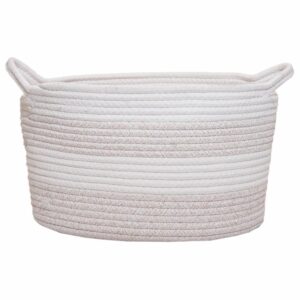 Cesto De Mimbre Color Crema Con Blanco FREE HOME Unidad