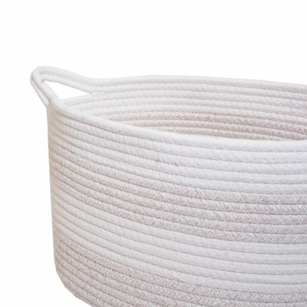 Cesto De Mimbre Color Crema Con Blanco FREE HOME Unidad - Imagen 2