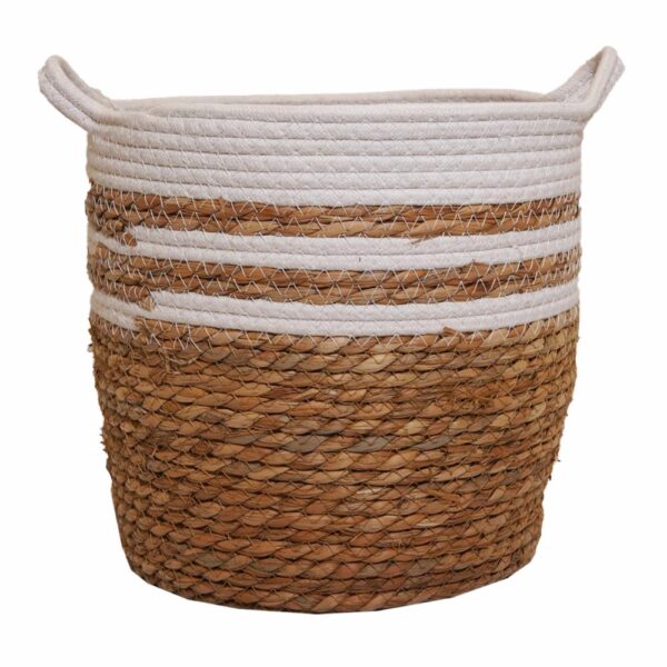 Cesto De Mimbre Con Rayas Blancas FREE HOME Unidad