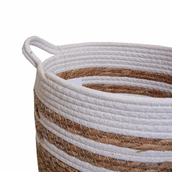 Cesto De Mimbre Con Rayas Blancas FREE HOME Unidad - Imagen 2