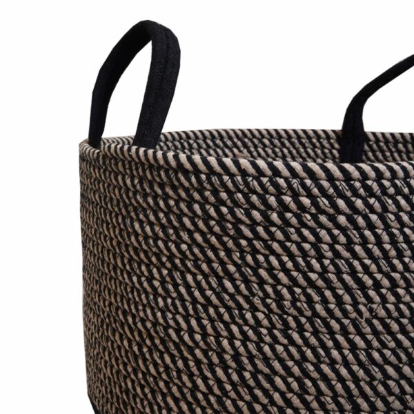 Cesta De Mimbre Color Negro Con Beige FREE HOME Unidad - Imagen 2