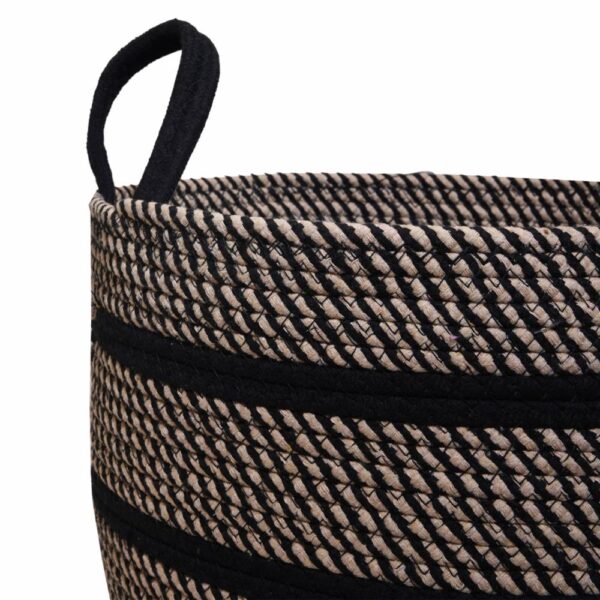 Cesto De Mimbre Color Negro Con Beige FREE HOME Unidad - Imagen 2