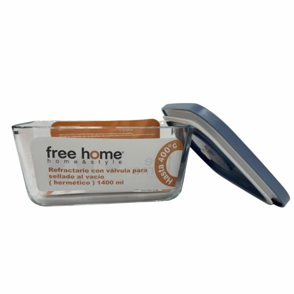Repostero Refractario Con Válvula Y Fecha Celeste FREE HOME 1400 Ml