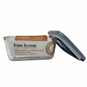 Repostero Refractario Con Válvula Y Fecha Celeste FREE HOME 1400 Ml