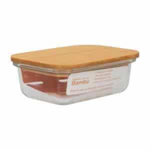 Repostero Refractario Con Tapa Bamboo FREE HOME 370 Ml
