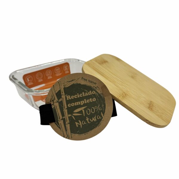 Repostero Refractario Con Tapa Bamboo FREE HOME 370 Ml - Imagen 3
