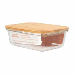 Repostero Refractario Con Tapa Bamboo FREE HOME 650 Ml