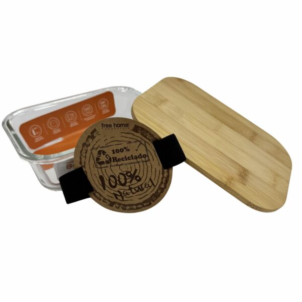 Repostero Refractario Con Tapa Bamboo FREE HOME 650 Ml - Imagen 3