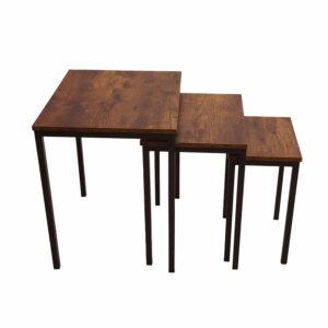 Mesas Auxiliares De Madera Y Soporte De Metal Para Decoración FUJIAN X 3 Uds