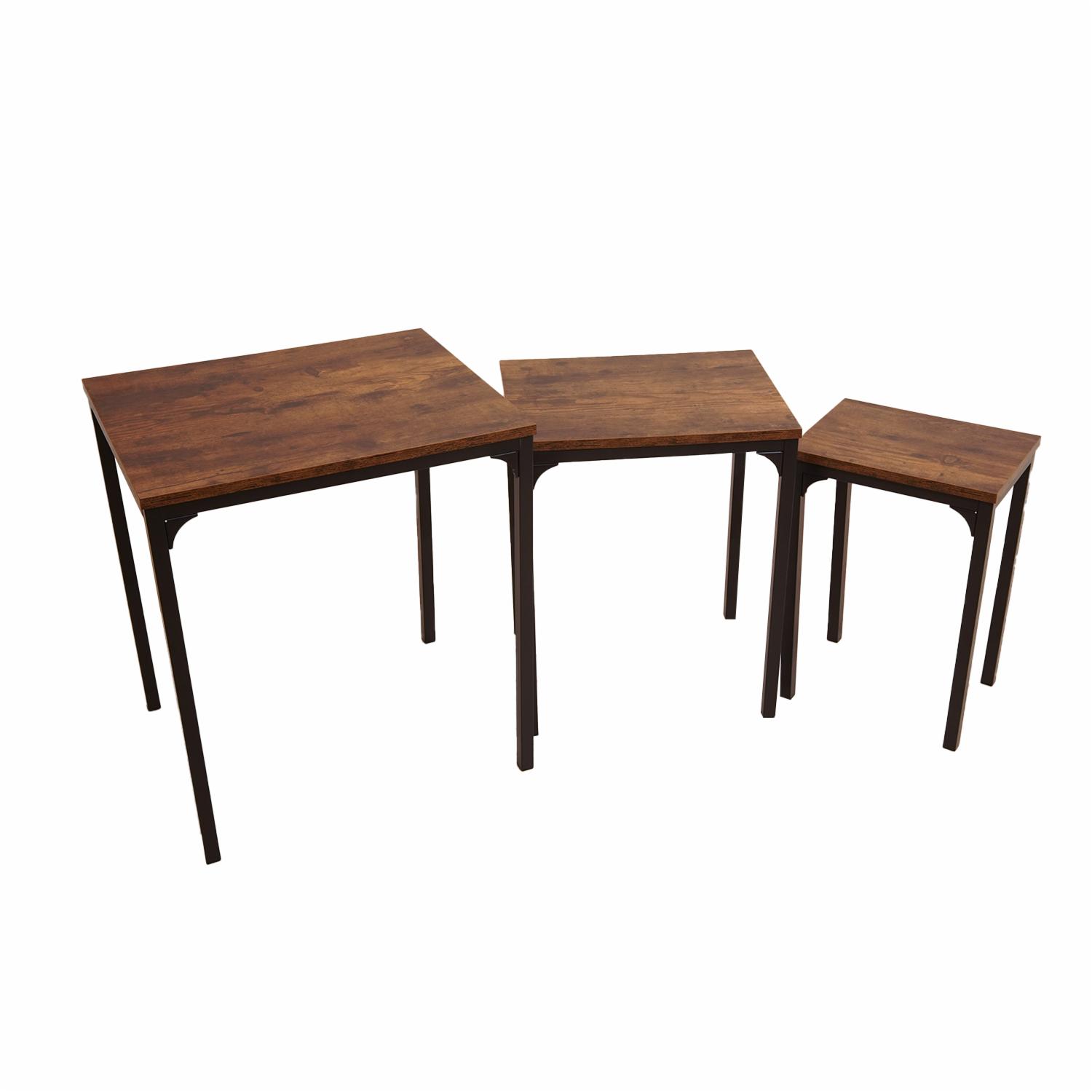 Mesas Auxiliares De Madera Y Soporte De Metal Para Decoración FUJIAN X 3 Uds - Imagen 3