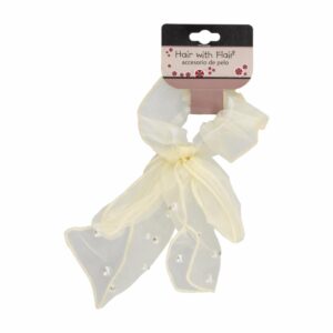 Lazo Para Cabello Con Perlas Blanco HAIR WITH FLAIR Unidad