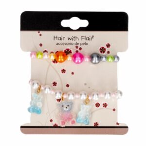 Pulseras De Niñas Con Ositos HAIR WITH FLAIR X2 Uds