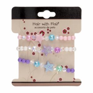 Pulseras De Niñas Con Estrellas HAIR WITH FLAIR X3 Uds