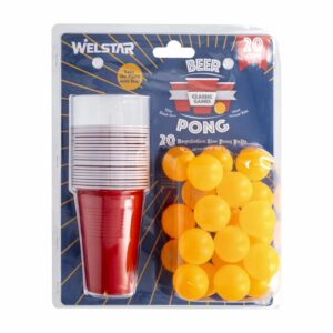 Beer Pong Vasos Y 20 Pelotas WELSTAR Set