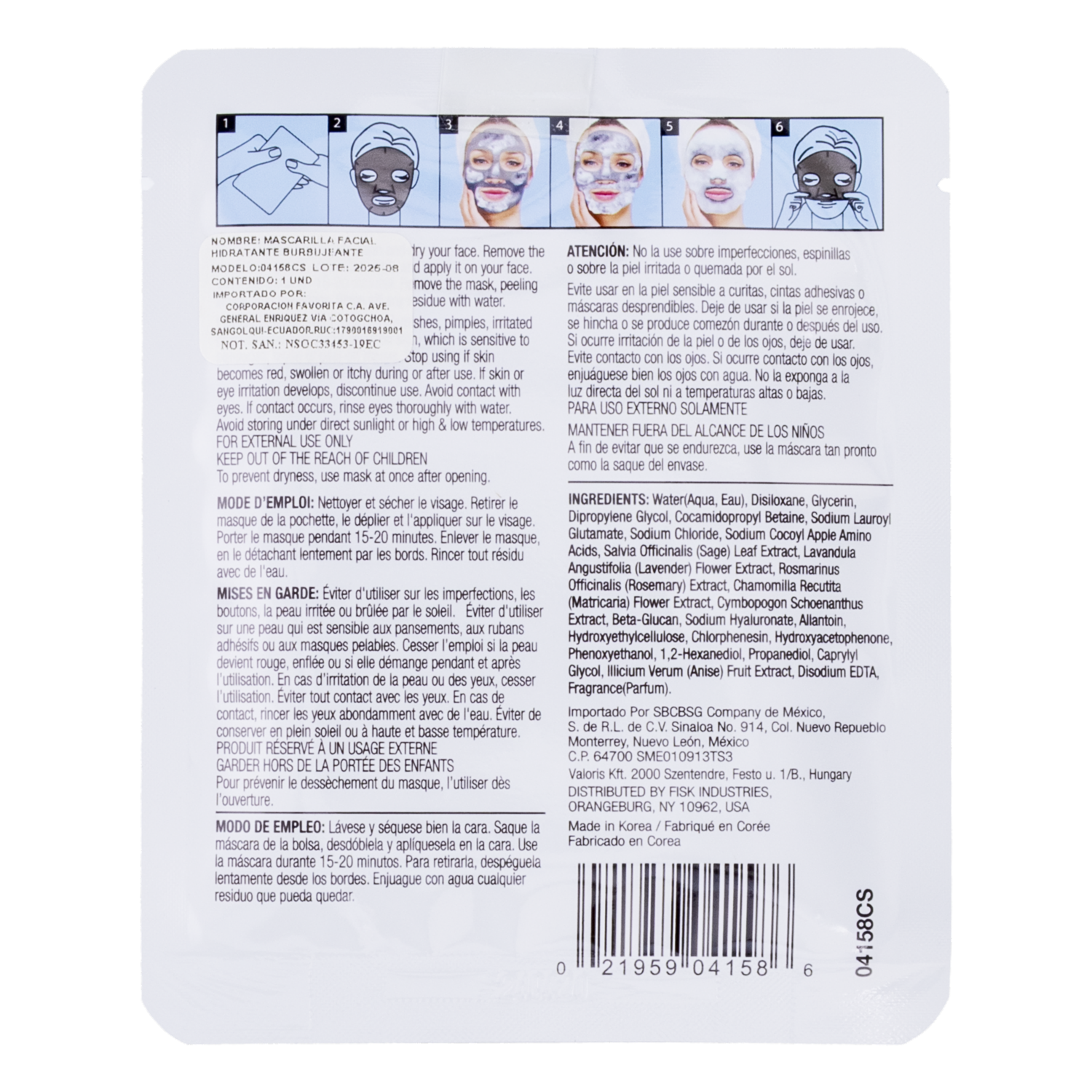 Mascarilla Facial De Burbujas Con Ácido Hialurónico DERMACTIN-TS 20 G - Imagen 2