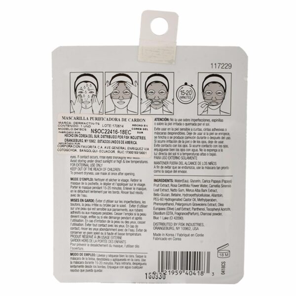 Mascarilla Purificadora De Carbón DERMACTIN-TS Unidad - Imagen 3