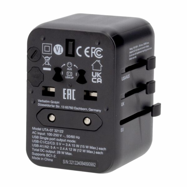 Adaptador Universal Para Viaje VERBATIM 28 W - Imagen 2