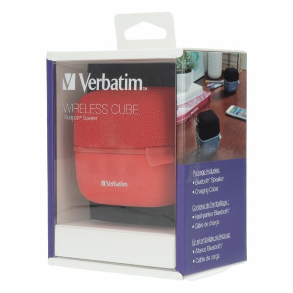 Altavoz Cube VB70225 VERBATIM Rojo