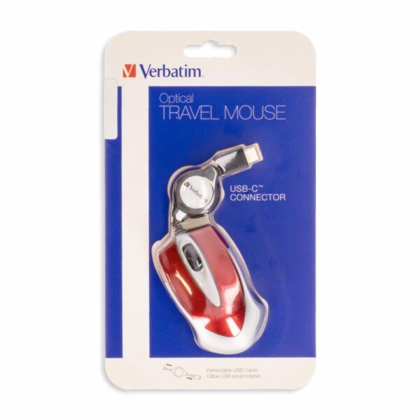 Mouse Óptico Conector USB-C Ideal Para Viajes VERBATIM Con Cable