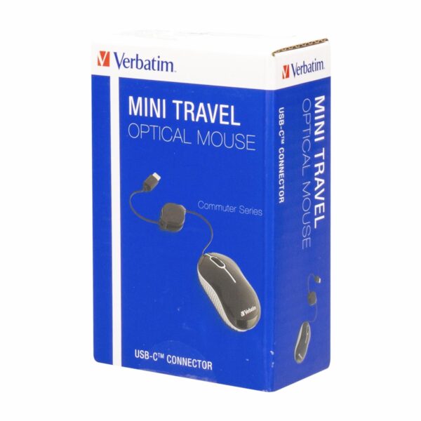 Mini Mouse Óptico Viaje Commuter Negro VERBATIM Con Cable - Imagen 2