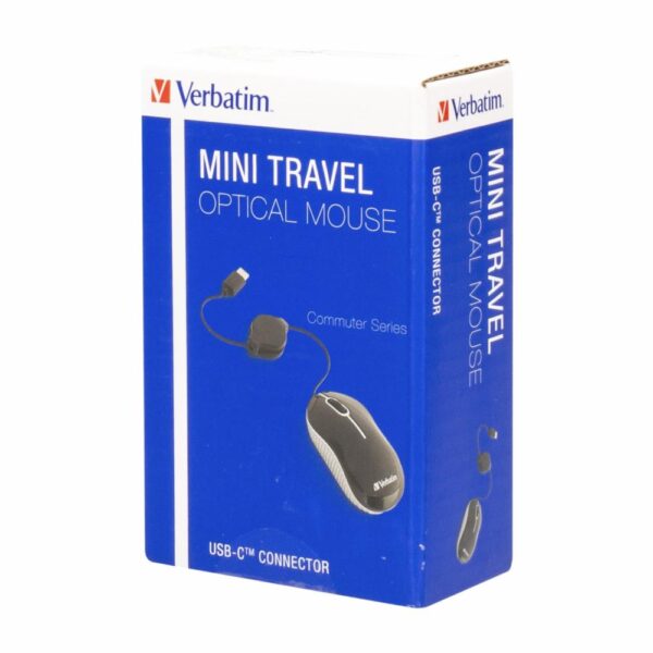 Mini Mouse Óptico Viaje Commuter Negro VERBATIM Con Cable - Imagen 2
