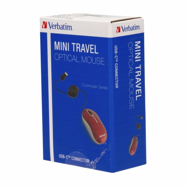 Mini Mouse Óptico Viaje Commuter Rojo VERBATIM Con Cable - Imagen 2