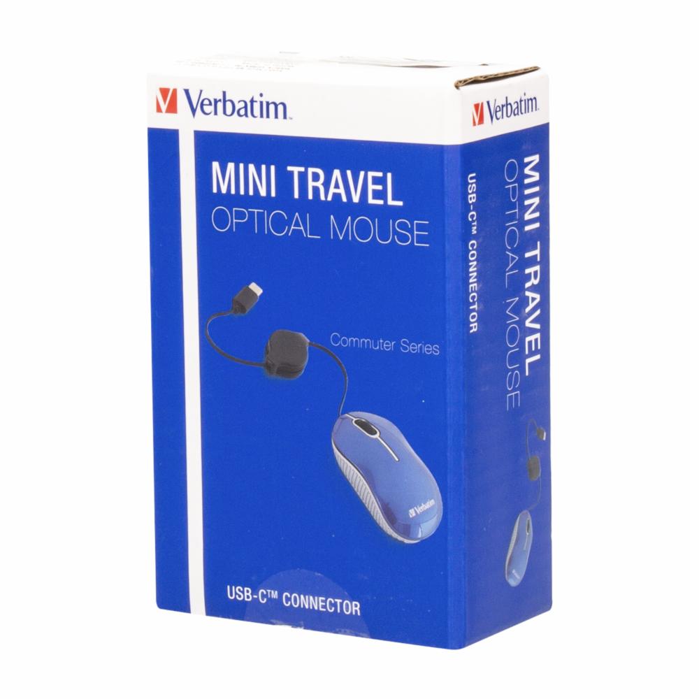 Mini Mouse Óptico Viaje Commuter Azul VERBATIM Con Cable - Imagen 2