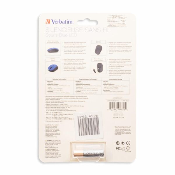 Mouse Silent Blue Led Blue VERBATIM Wireless - Imagen 2