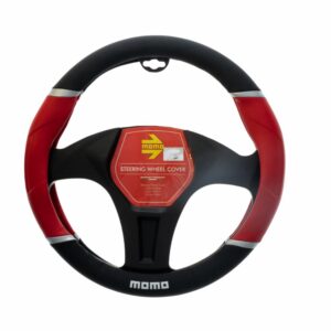 Cubre Volante De Auto MOMO Negro Rojo