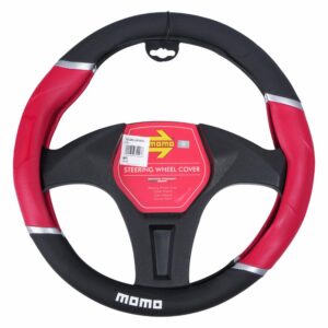 Cubre Volante De Auto MOMO Negro Rojo