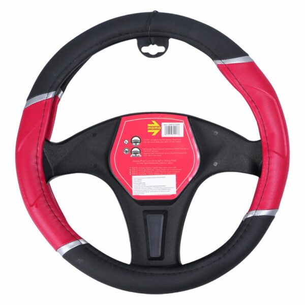 Cubre Volante De Auto MOMO Negro Rojo - Imagen 2