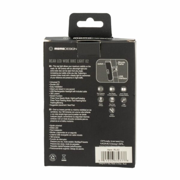 Luz Trasera Para Bicicleta MOMO Unidad - Imagen 2