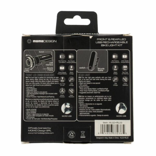 Kit De Luces Para Bicicleta MOMO Unidad - Imagen 2