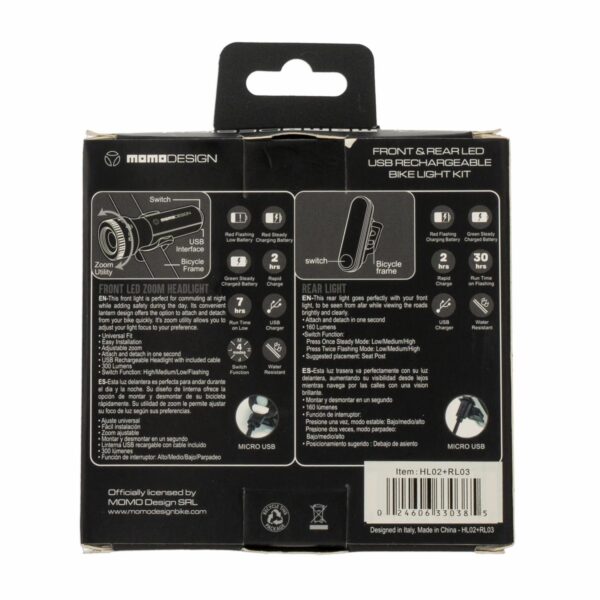 Kit De Luces Para Bicicleta MOMO Unidad - Imagen 2