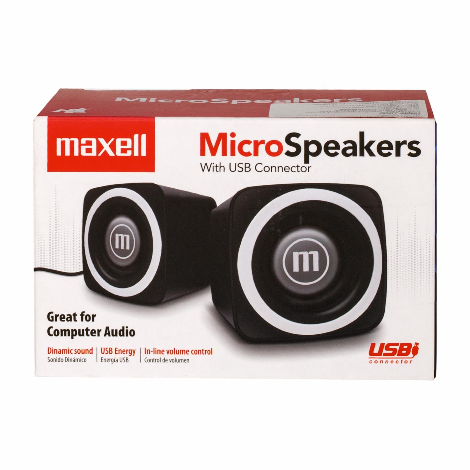 Micro Parlantes SS-120 USB MAXELL Negro Con Blanco - Imagen 4