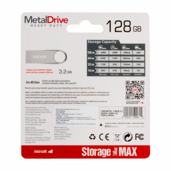 Usb Metal 3.2 MAXELL 128 Gb - Imagen 2