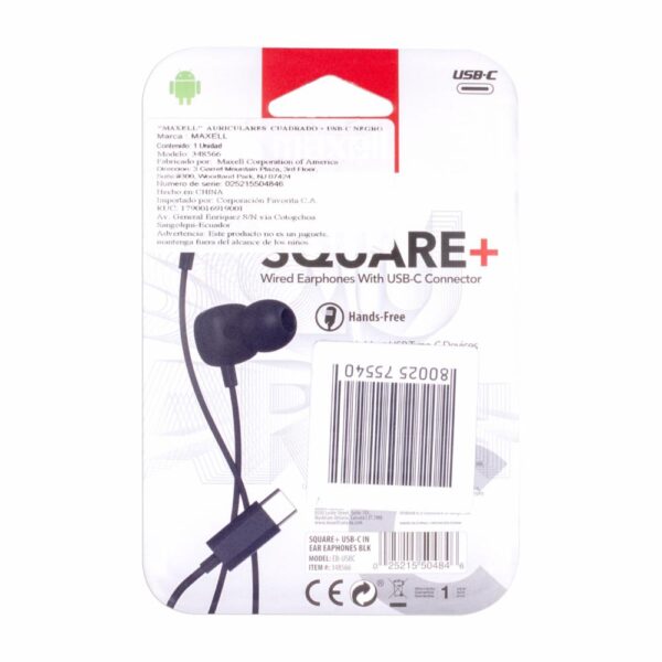Audífonos Square+ EB-USB 348566 MAXELL Con Cable - Imagen 2