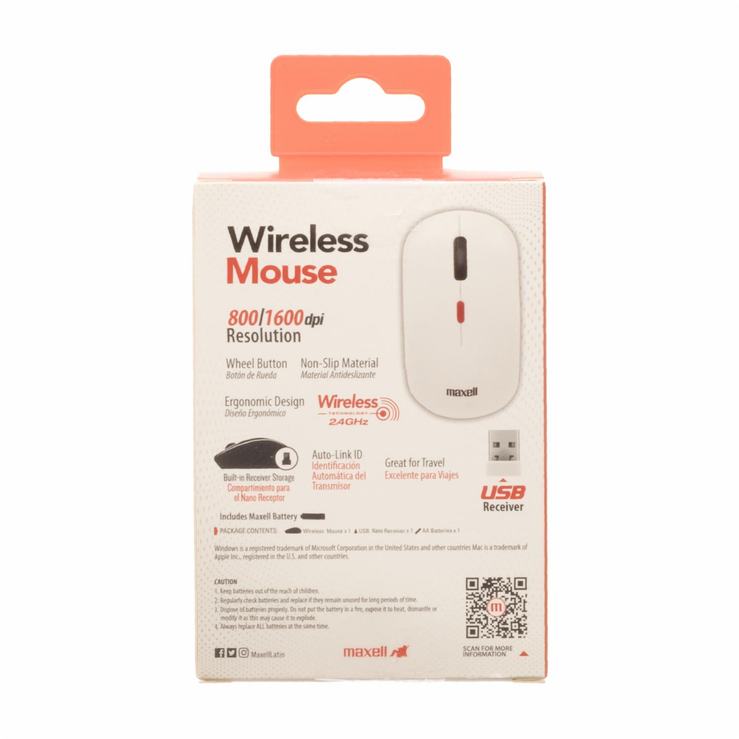 Mouse Óptico Blanco MAXELL Wireless