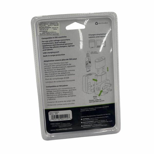 Adaptador Universal Cargador USB TRAVELON USB - Imagen 2