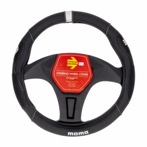 Cubre Volante Diseño Negro Gris 20 MOMO Unidad