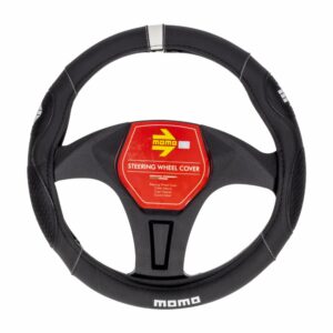 Cubre Volante Diseño Negro Gris 20 MOMO Unidad