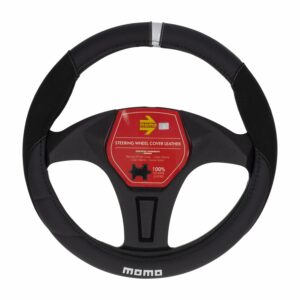 Cubre Volante Diseño Alcántara Negro Blanco 10 MOMO Unidad