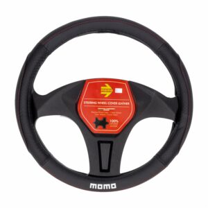 Cubre Volante De Cuero Negro Rojo 19 MOMO Unidad