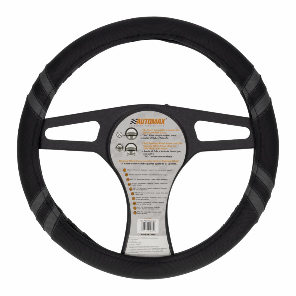 Cubre Volante Negro Gris 04 AUTOMAX Unidad - Imagen 2