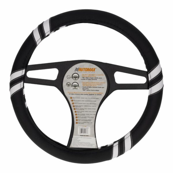 Cubre Volante Negro Blanco 04 AUTOMAX Unidad - Imagen 2