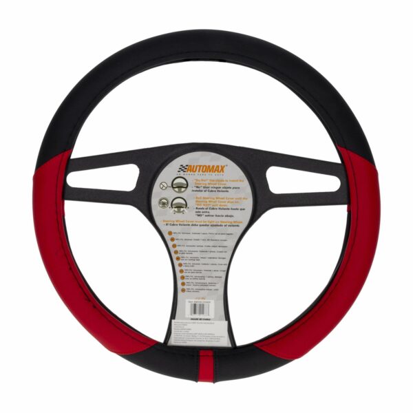 Cubre Volante Negro Rojo 08 AUTOMAX Unidad - Imagen 2