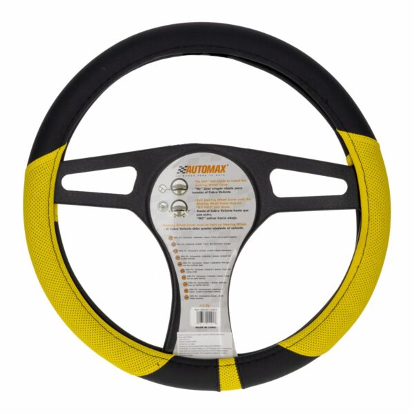 Cubre Volante Negro Amarillo 08 AUTOMAX Unidad - Imagen 2