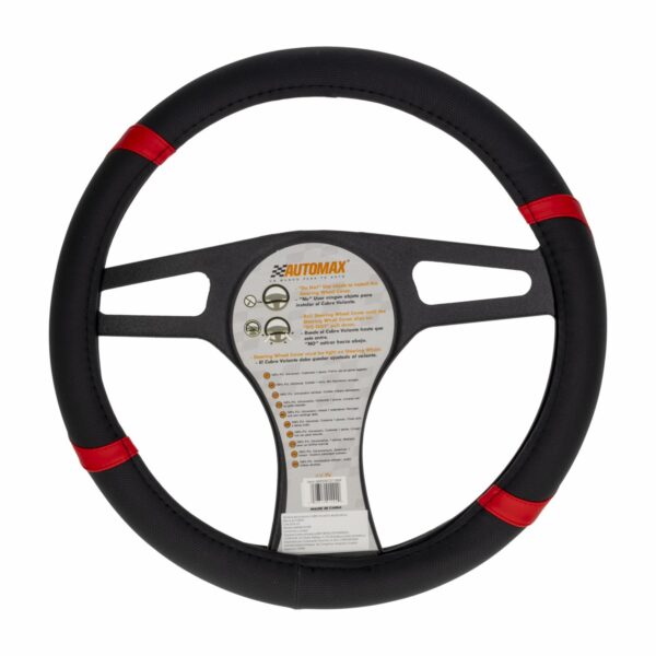Cubre Volante Negro Rojo 13 AUTOMAX Unidad - Imagen 2