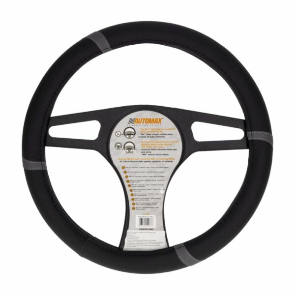 Cubre Volante Negro Gris 13 AUTOMAX Unidad - Imagen 2